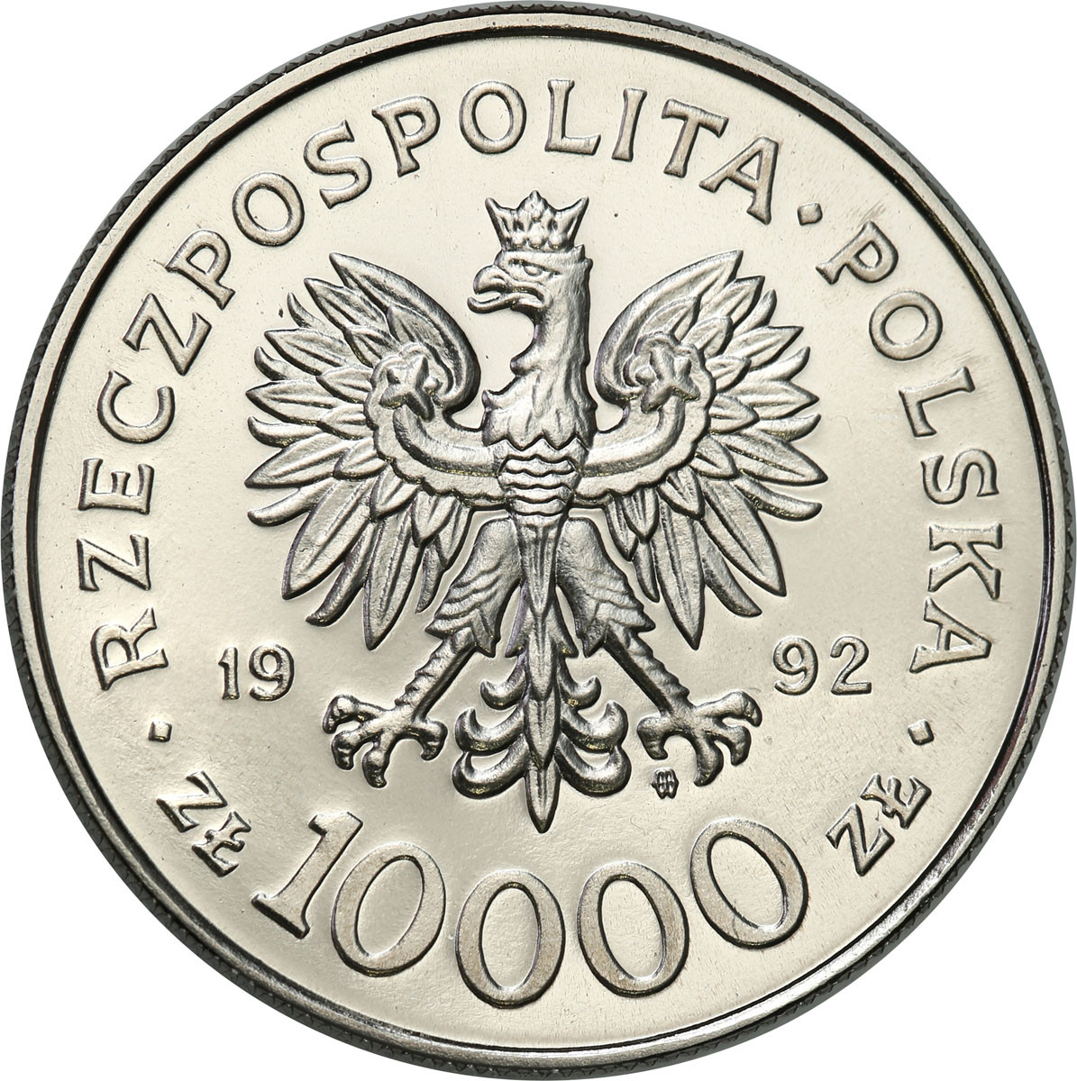 III RP. PRÓBA Nikiel 10.000 złotych 1992 Władysław Warneńczyk